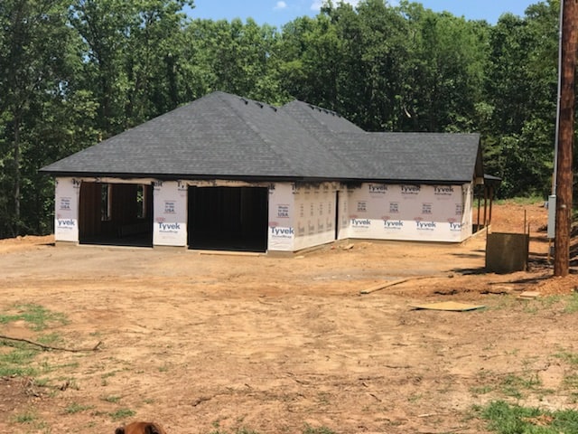 A custom home under construction in Oklahoma